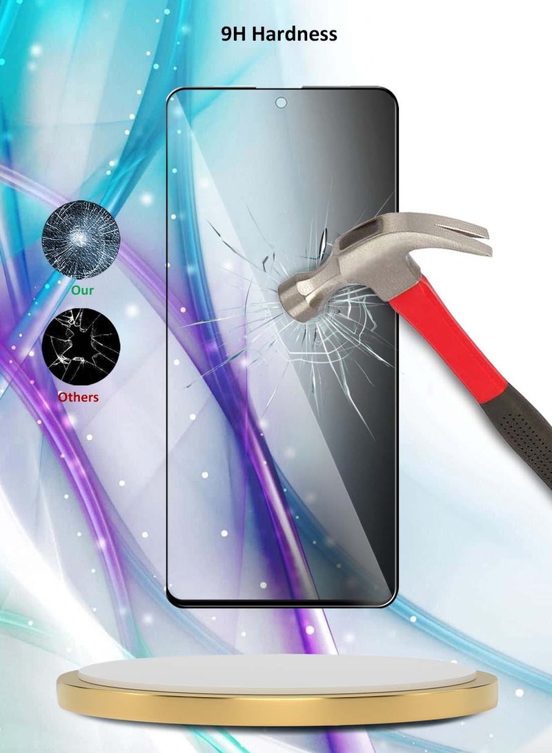 Wtech Samsung Galaxy A36 5G 2024 Premium E2E Series Privacy Full Glue Full Cover Tempered Glass Screen Protector - Clear/Black - Image 3