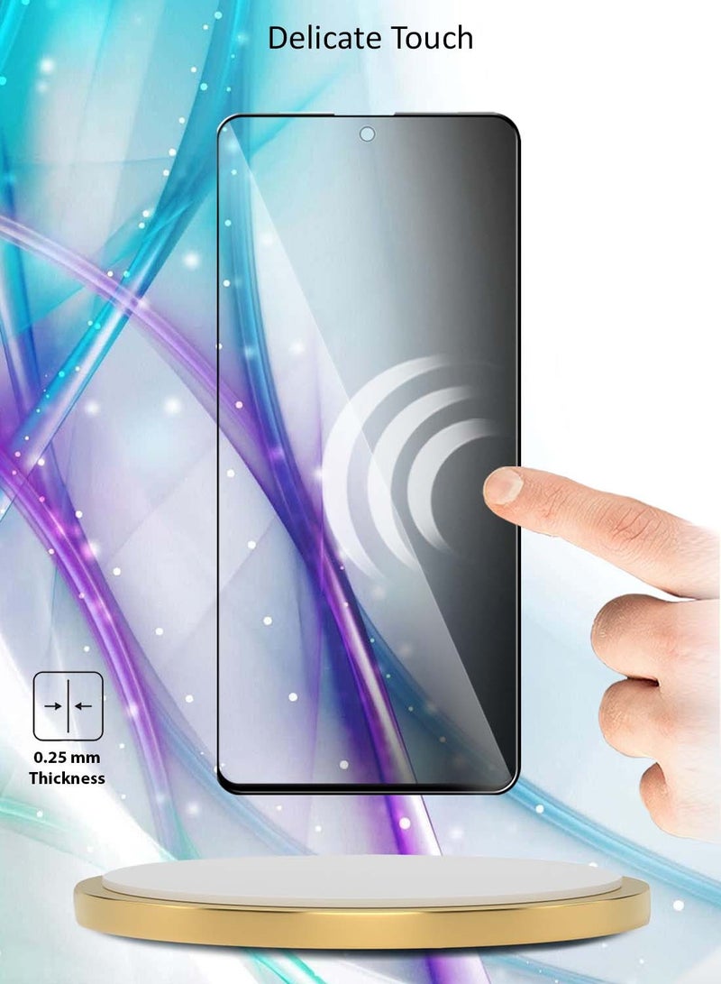 Wtech Samsung Galaxy A36 5G 2024 Premium E2E Series Privacy Full Glue Full Cover Tempered Glass Screen Protector - Clear/Black - Image 4