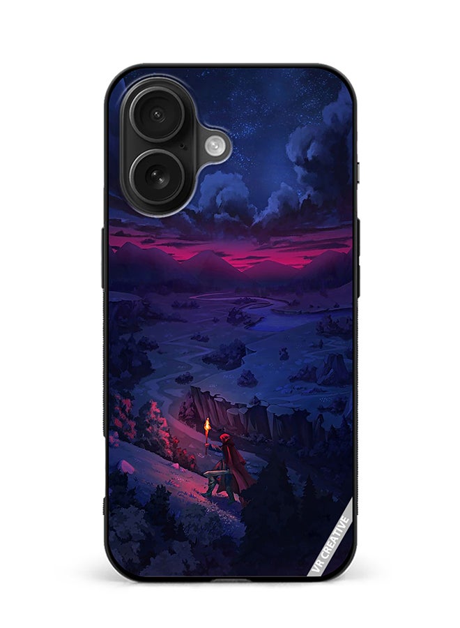 VR CREATIVE Protective Case Cover For Apple iPhone 16 Person Walking On Mountain Design Multicolour