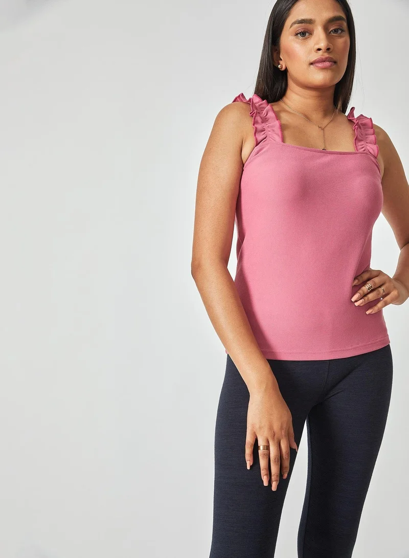 ذا ليبل لايف بلوزة بدون أكمام بحمالات مكشكشة