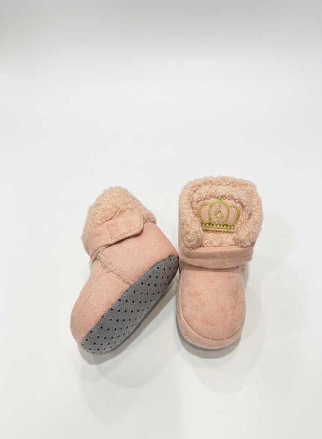 FAMWRAPZ Infant Baby Boots | Warm Fleece Lined Soft Sole Winter Booties | Non-Slip Cozy First Walker Shoes for Boys & Girls | Newborn Crib Toddler Outdoor Footwear (Baby Pink, 12-18 Months) - Image 5