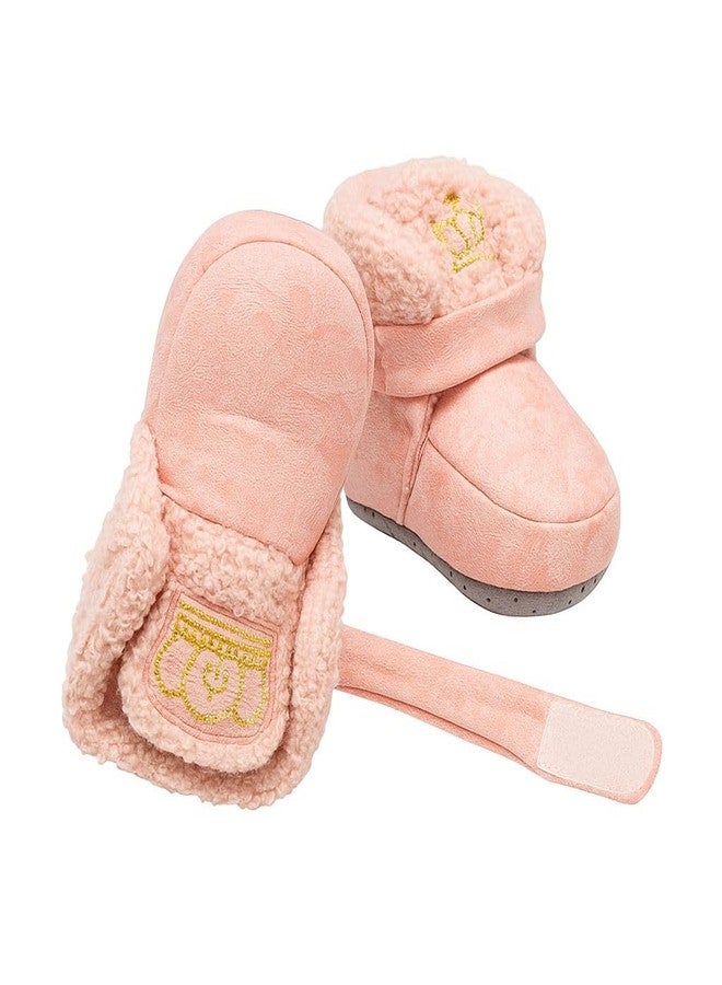 FAMWRAPZ Infant Baby Boots | Warm Fleece Lined Soft Sole Winter Booties | Non-Slip Cozy First Walker Shoes for Boys & Girls | Newborn Crib Toddler Outdoor Footwear (Baby Pink, 12-18 Months) - Image 1