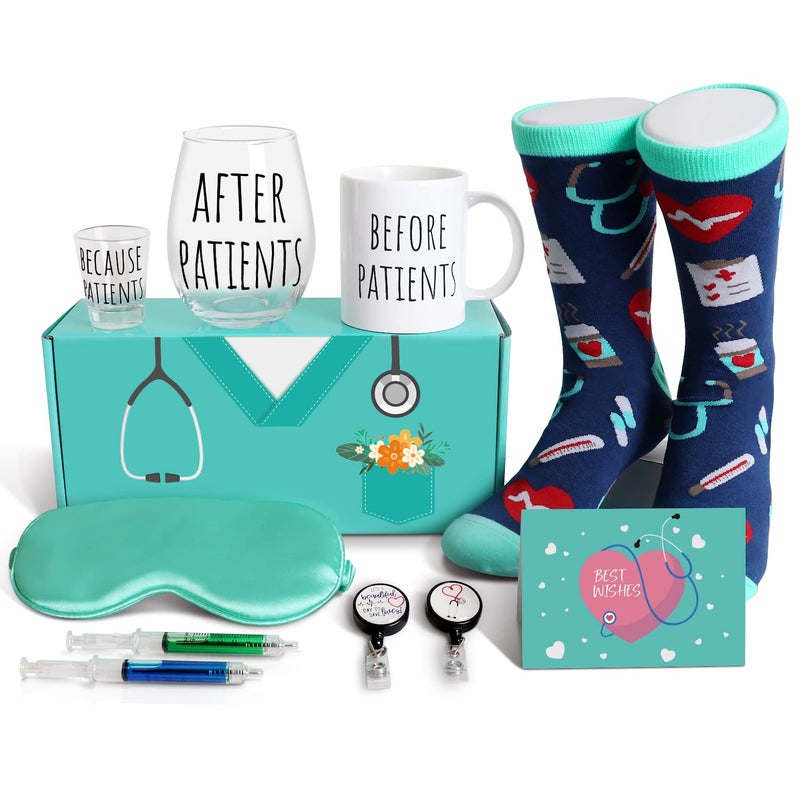 Frerdui Before Patients After Patients Gifts Set - 11oz Coffee Mug and 19oz Wine Glass Set Gift Idea for Dentists, Doctors, Hygienists, Assistants, Physician, Nurse Gift for women - Image 1