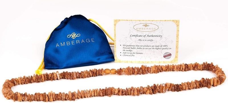 AMBERAGE Natural Baltic Amber Necklace for Women  Hand Made from RawCertified Baltic Amber Beads2 sizes 217 - Image 2