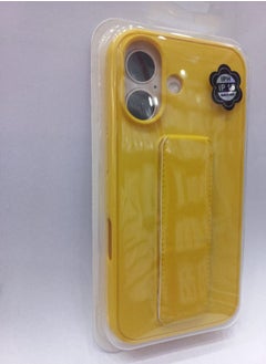 MIGOFAST IPhone 16 Case Magnetic Stand Cover with Kickstand Finger Grip holder Phone Car Magnetic Multi-function Shockproof Protective Case Two-in-one Yellow  - Image 3