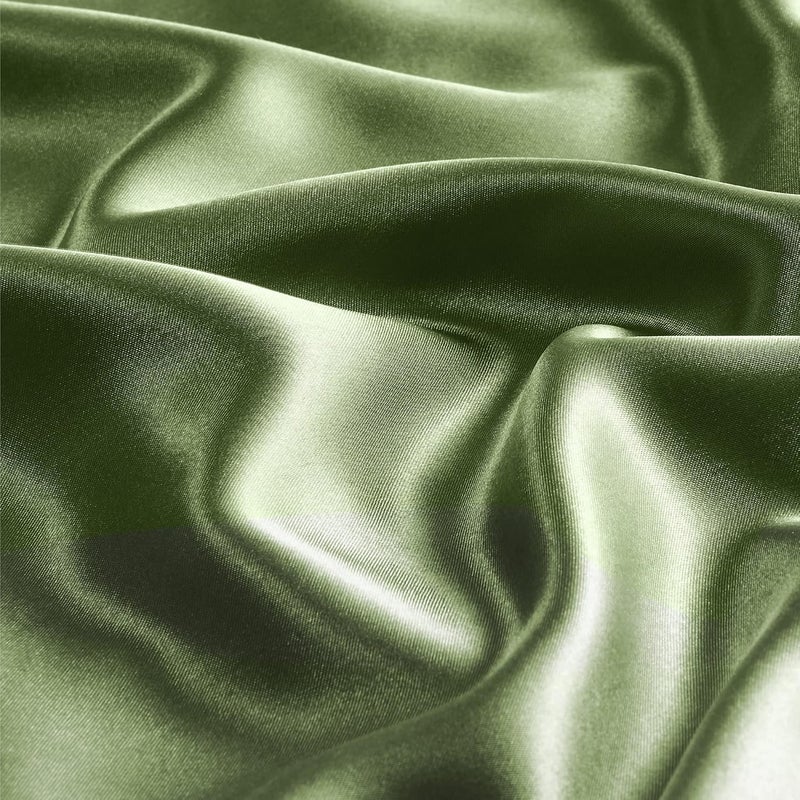 Satin Body Pillow Cover, Super Soft and Cooling Body Pillow Pillowcase for Hair and Skin, Breathable Silky Full Long Pillowcase Cover(20"x54", Cedar Green) - Image 3