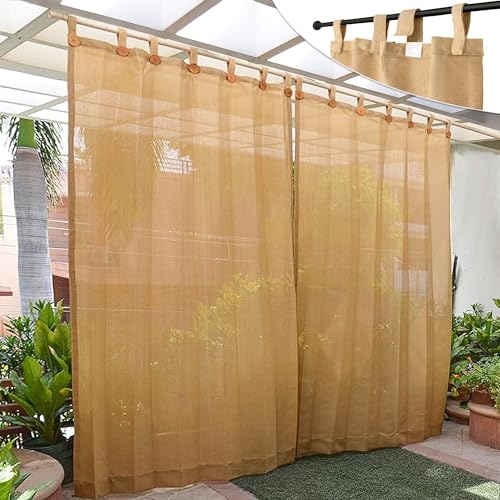 HIPPO High Density Polyethylene 150 GSM Outdoor Loop Curtains Sun Blocking, UV Protection, Light-Filtering Balcony Curtain (Beige, 4.5FTX7.5FT, 1PC) - Image 1