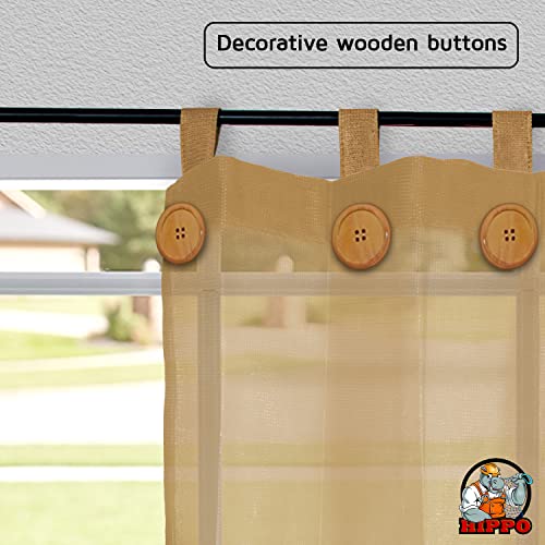 HIPPO High Density Polyethylene 150 GSM Outdoor Loop Curtains Sun Blocking, UV Protection, Light-Filtering Balcony Curtain (Beige, 4.5FTX7.5FT, 1PC) - Image 4