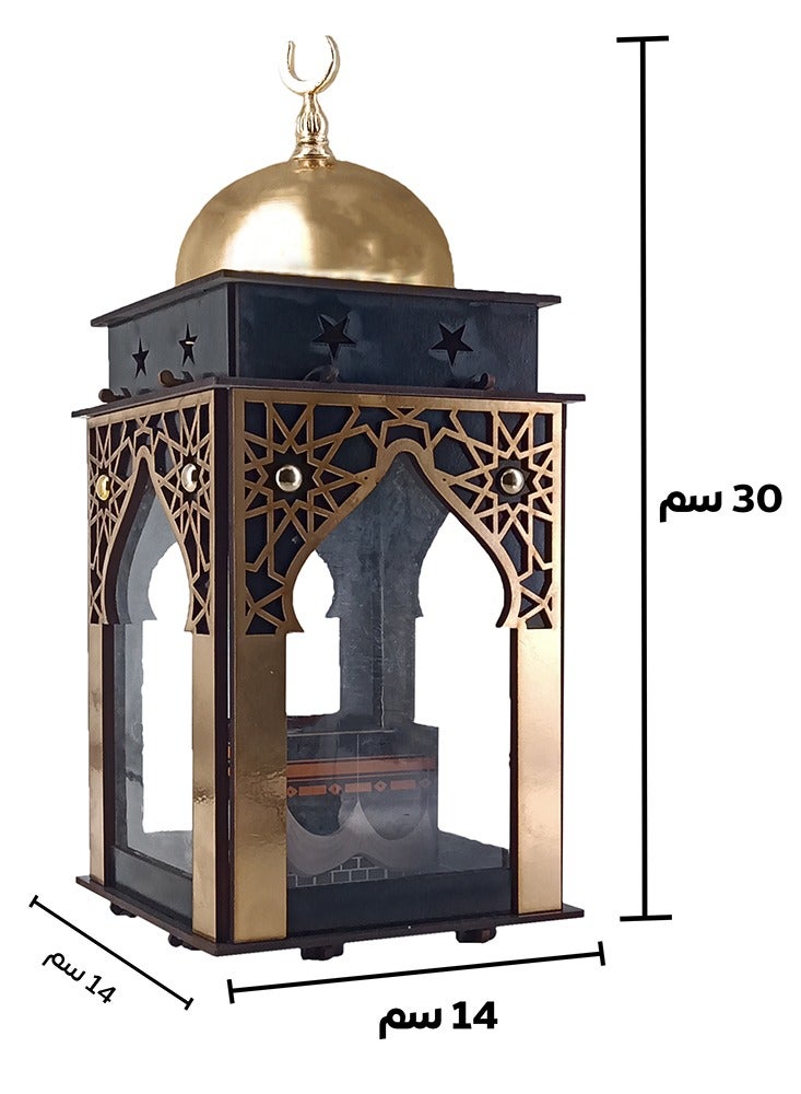 فانوس رمضان الخشبي بتصميم قبة مسجد  - Image 3