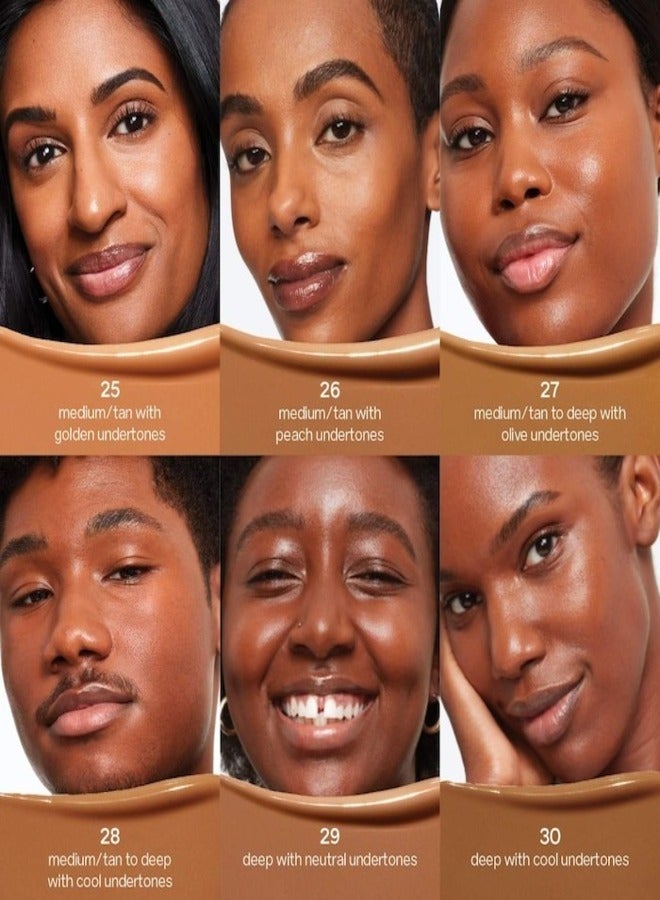 Saie SAIE   Glowy Super Skin Tint Foundation with Hyaluronic Acid , 25 Medium/Tan Golden Undertones 30ml - Lightweight, Hydrating Coverage  - Image 4