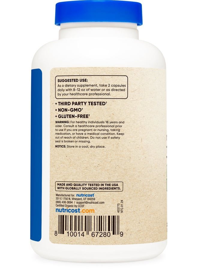 Noni Capsules 500mg 240 Capsules - CCOF Certified Made with Organic Noni, Non-GMO, Gluten Free