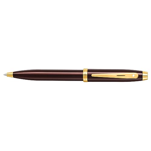 Sheaffer Gift 100 9370 Ballpoint Pen Glossy Coffee Brown with PVD Gold Tone Trim | Coffee Brown Ball Pen | Premium Pen Gift Set - Image 2