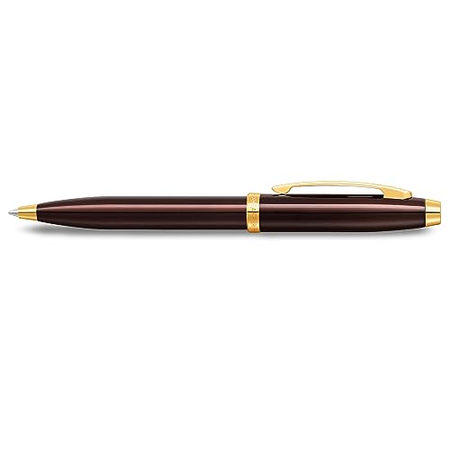 Sheaffer Gift 100 9370 Ballpoint Pen Glossy Coffee Brown with PVD Gold Tone Trim | Coffee Brown Ball Pen | Premium Pen Gift Set - Image 5