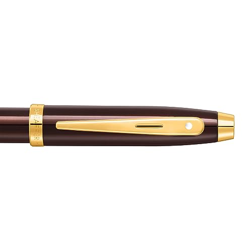 Sheaffer Gift 100 9370 Ballpoint Pen Glossy Coffee Brown with PVD Gold Tone Trim | Coffee Brown Ball Pen | Premium Pen Gift Set - Image 4
