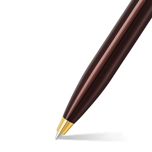 Sheaffer Gift 100 9370 Ballpoint Pen Glossy Coffee Brown with PVD Gold Tone Trim | Coffee Brown Ball Pen | Premium Pen Gift Set - Image 3