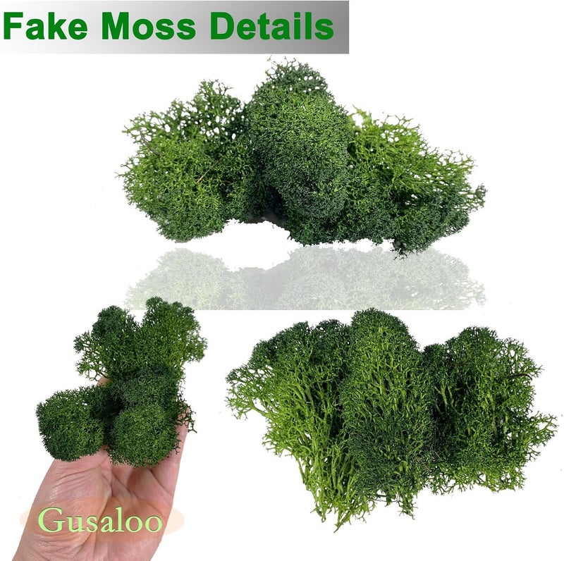 Gusaloo Preserved 5oz Moss Artificial Moss Natural Fresh Green Moss for Craft Handicraft Arts Floral Project Wall Decor Table Decor Wedding Centerpieces Garden Terrariums Decoration-Green - Image 2