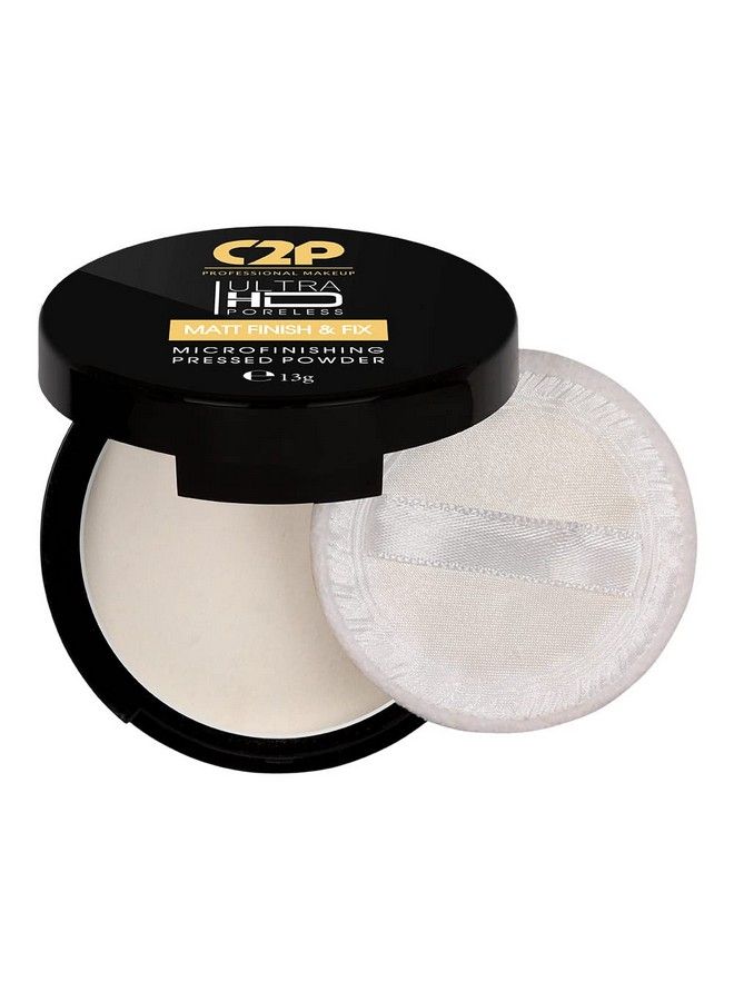 C2P PROFESSIONAL MAKEUP C2P Pro Ultra Hd Poreless Matte Finish & Fix Micro Finishing Pressed Compact Powder; Oil & Sweat Control Setting Powder For 24H Long Lasting Makeup & Touchup; 9 G - Image 1