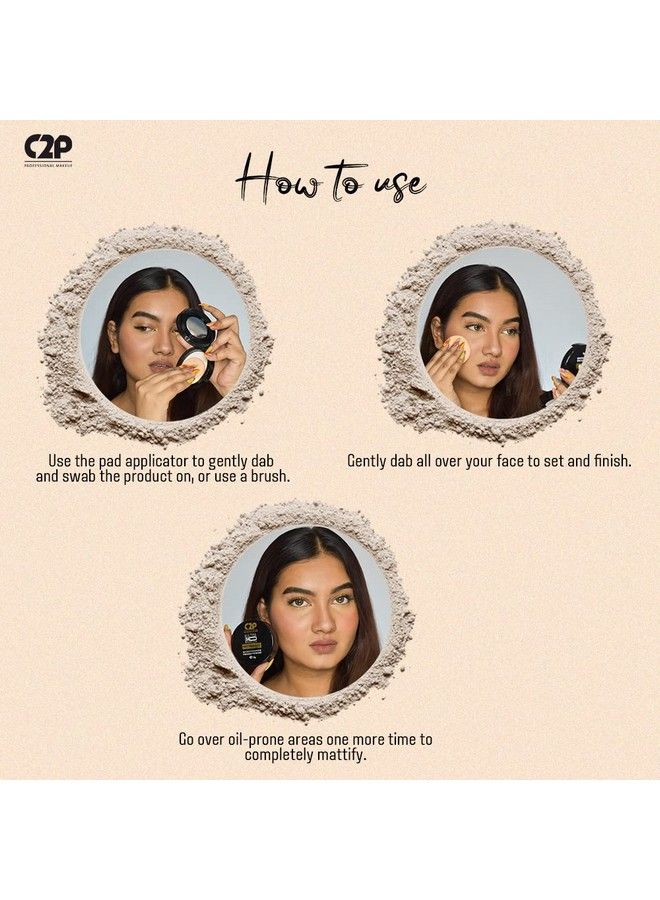 C2P PROFESSIONAL MAKEUP C2P Pro Ultra Hd Poreless Matte Finish & Fix Micro Finishing Pressed Compact Powder; Oil & Sweat Control Setting Powder For 24H Long Lasting Makeup & Touchup; 9 G - Image 4