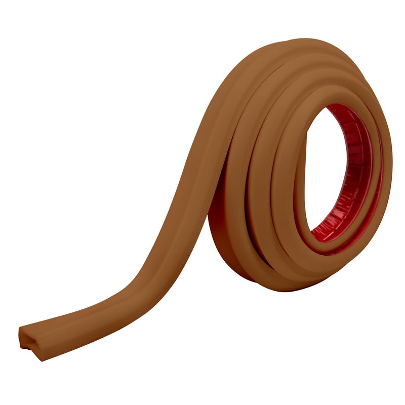 RUBBER BOND TV Cord Hider â€“ Flexible Wall Cord Cover Low Profile Silicone Cable Raceway Self Adhesive Cut to Size Design for Hiding Wires on Wall Clean Home Setup Cable Concealment, Brown, 10 Feet - Image 2