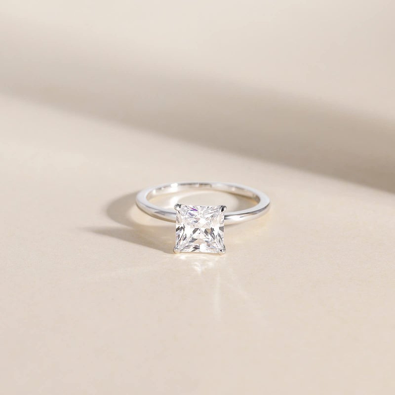 EAMTI 2CT 925 Sterling Silver Engagement Rings Princess Cut Cubic Zirconia CZ Wedding Promise Rings for Her Stunning Wedding Bands for Women Size 6 - Image 2