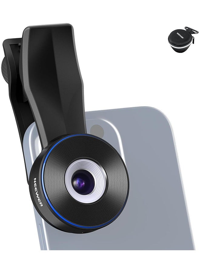 NEEWER 45X Mini Pocket Microscope Lens with 17mm Thread Phone Lens Clip, 2 Brightness LED Light, Microscopic World Observation, USB C Cable, Compatible with iPhone Samsung, LS-32 PRO - Image 1