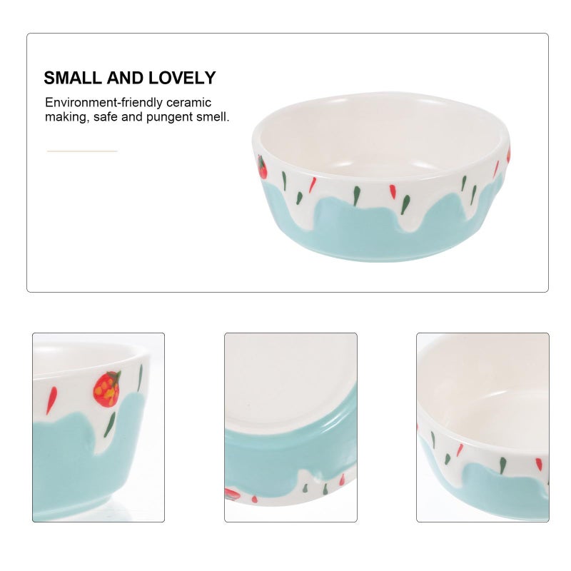 Heavy Duty Ceramic Hamster Food Bowl Anti Tip Small Pet Water Dish For Hamsters Bathroom Toilet Use Blue - Image 3