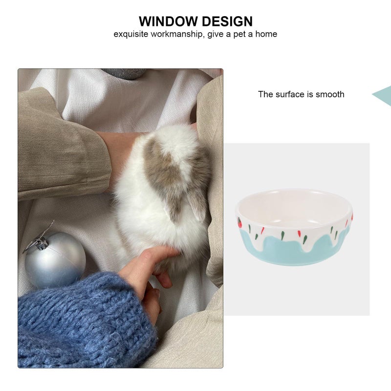 Heavy Duty Ceramic Hamster Food Bowl Anti Tip Small Pet Water Dish For Hamsters Bathroom Toilet Use Blue - Image 5