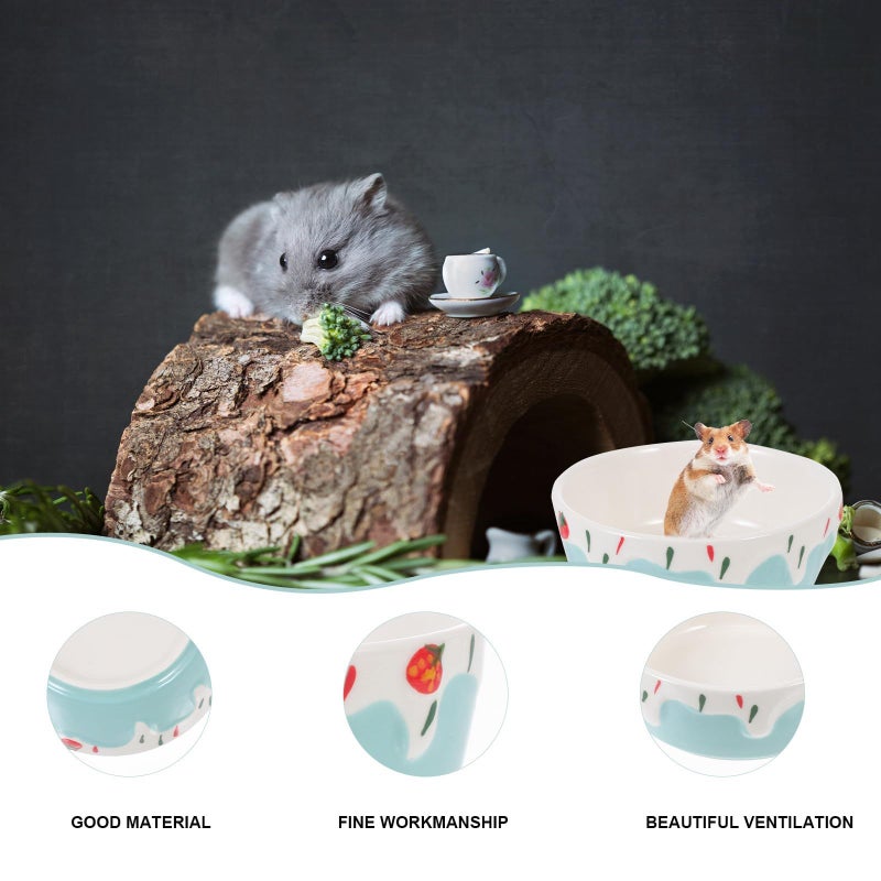 Heavy Duty Ceramic Hamster Food Bowl Anti Tip Small Pet Water Dish For Hamsters Bathroom Toilet Use Blue - Image 4