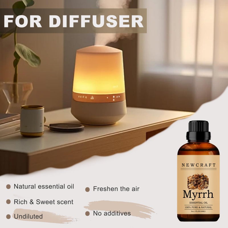 NewCraft Myrrh Essential Oils, 100% Pure and Natural Essential Oil for Aromatherapy Diffuser - Myrrh/1 Fl Oz - Image 3