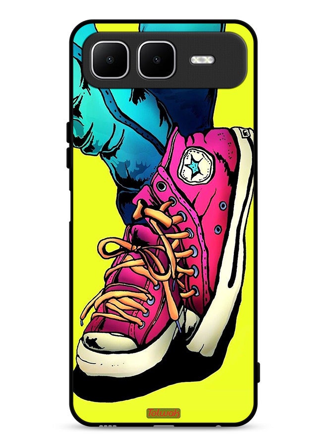 Tolwak Infinix Smart 10 Plus Protective Case Cover Canva Shoes Art