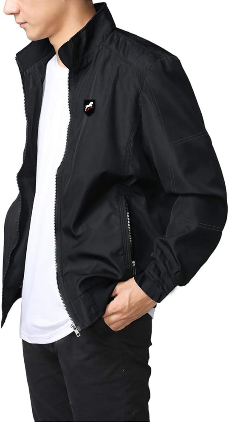 JUST RIDER men jackets || bomber jacket for men || Polyester Standard Length Riding Jacket || Biker Lightweight Outwear Sportswear Bomber Jacket (J4-6) (IN, Alpha, L, Regular, Black) - Image 5