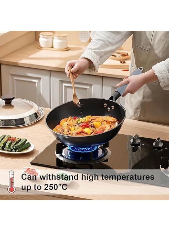 غطاء مقبض مقلاة سيليكون مقاوم للحرارة، مانع للانزلاق، مناسب لمعظم المقابض، مرن وناعم – رمادي - Image 4