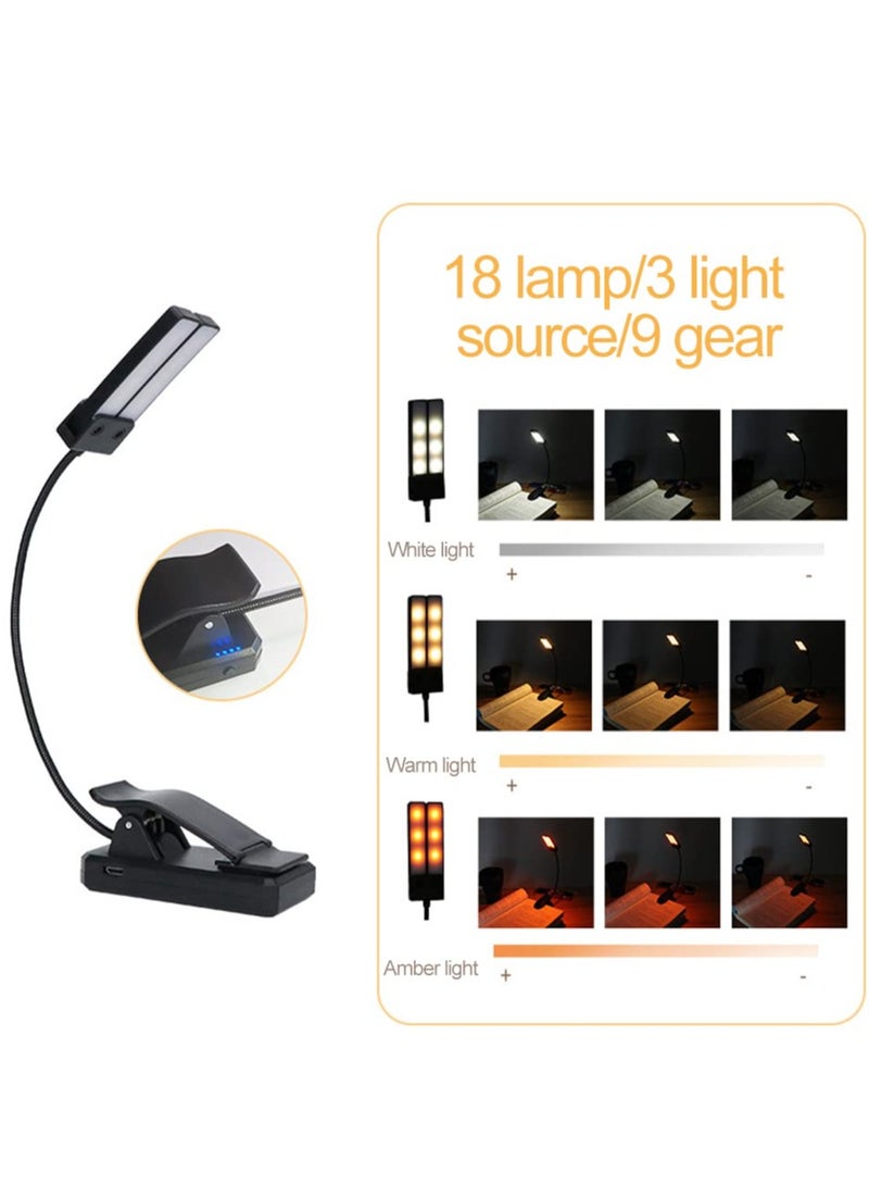 SYOSI Music Stand Light, Dual Heads Rechargeable Clip-On Orchestra Lamp for Piano, Lightweight Eye Care Book Light for Readers & Kids with Foldable Head - Image 3