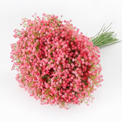 DEEMEI 15 PCS Babys Breath Artificial Flowers Fake Babys Breath Flowers Artificial Bulk Pink Gypsophila Bouquets Real Touch Faux Flowers for Wedding Floral Arrangement Party Home Decoration - Image 1