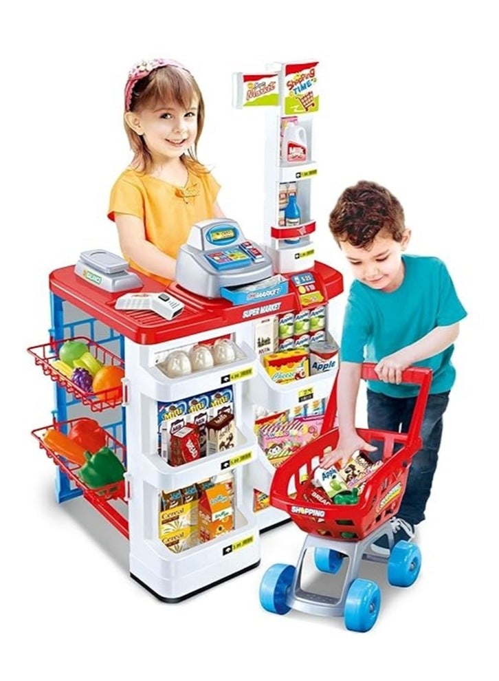 Kiko Mini Supermarket Toy Set for Kids/Ice Cream Shop/Pretend Play Kitchen Set for Girls and Boys (37 Pieces) - Image 1
