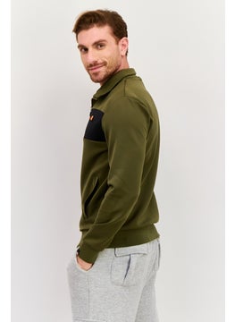 Ellesse Men Sportswear Fit Long Sleeve Training Track Jackets, Olive  - Image 4