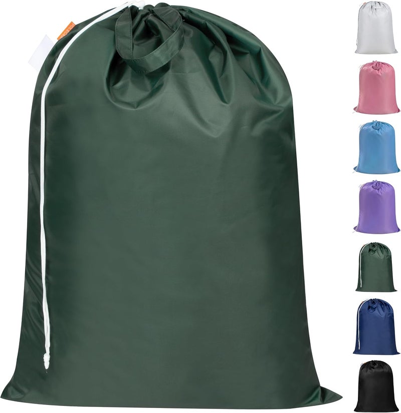 Extra Heavy Duty Laundry Bag with Handles, Green, 21x24 Inch, 1 Pack