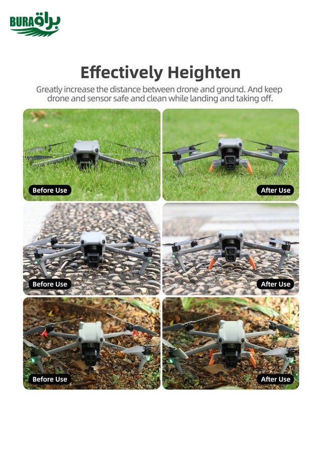 BURAQ - For DJI Air 3S / 3 Sunnylife Landing Gear Extensions Heightened Spider Gears Support Leg (Orange) - Image 1