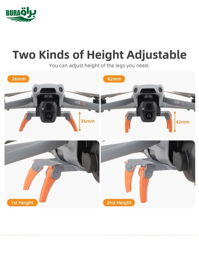 BURAQ - For DJI Air 3S / 3 Sunnylife Landing Gear Extensions Heightened Spider Gears Support Leg (Orange) - Image 1