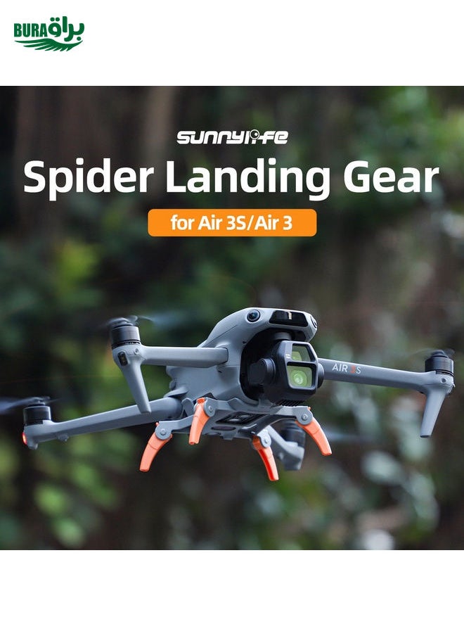 BURAQ - For DJI Air 3S / 3 Sunnylife Landing Gear Extensions Heightened Spider Gears Support Leg (Orange) - Image 1