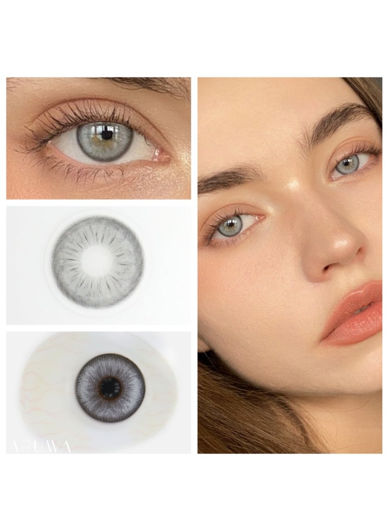 فروست جراي 14.50 مم عدسات لاصقة تجميلية ملونة سنوية للجنسين ، بدون تكبير
