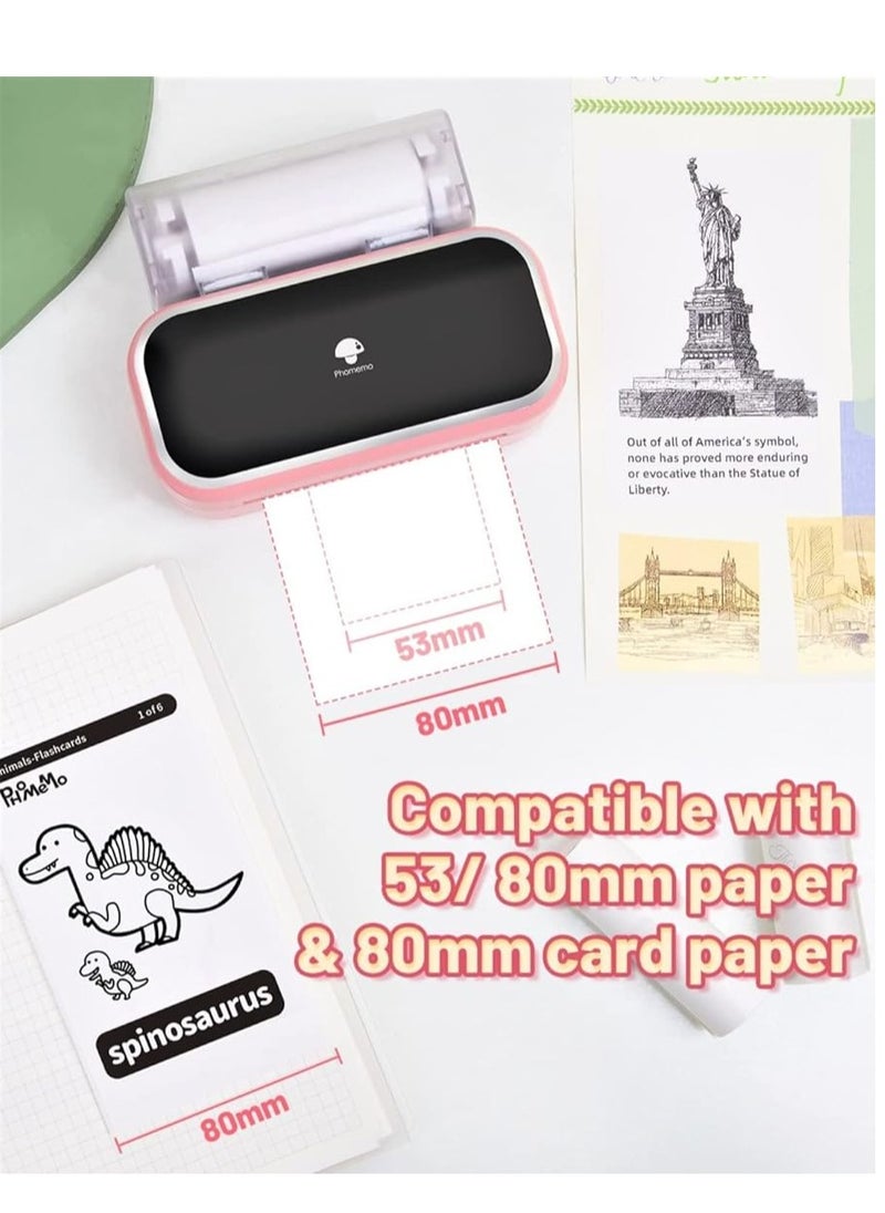 phomemo - M03 Portable Printer-Bluetooth Portable Printer Photo Printer Wireless Portable Mobile Printer Thermal Printer Compatible with iOS + Android,,Cute School Supplies - Image 1