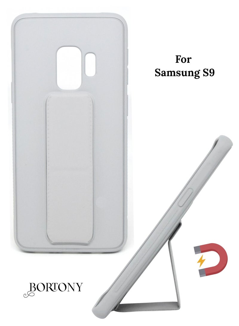 BORTONY Galaxy S9 Case, Fully Covered With Finger Grip Stand Holder Anti Slip Shockproof Protective Case Cover For Samsung Galaxy S9 - Image 1