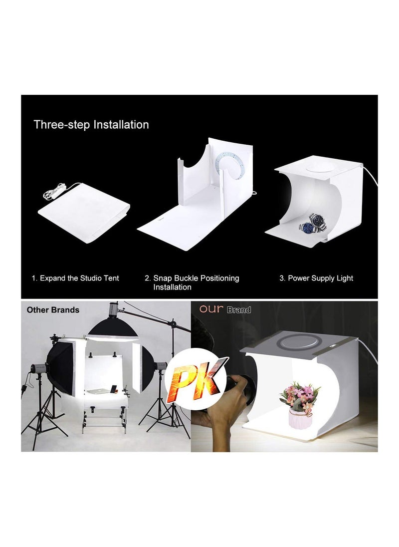Dimmable LED Light Photo Studio Box with White/Warm/Soft Lighting, Highlight Portable Studio Set Small Photo Props Equipment  for Small Items Like Jewelry - Image 4