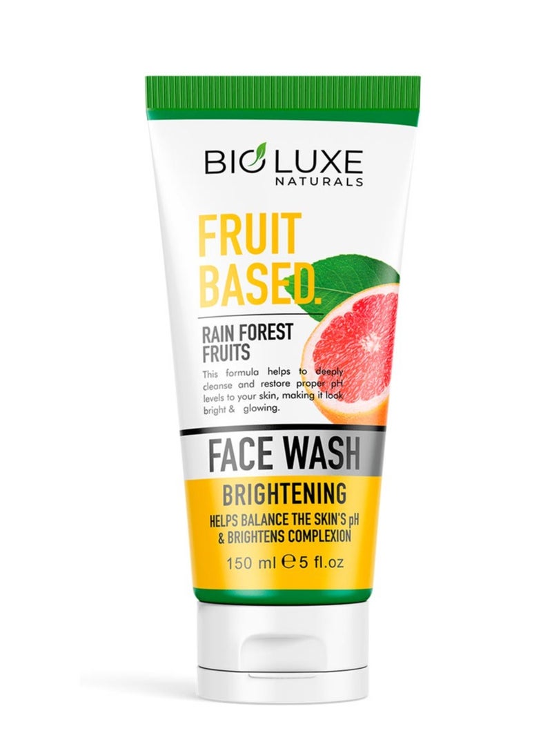 Bioluxe Naturals Fruit Based Face Wash 150ml, Rain Forest Fruits, Helps Balance the Skin's Ph & Brightens Complexion