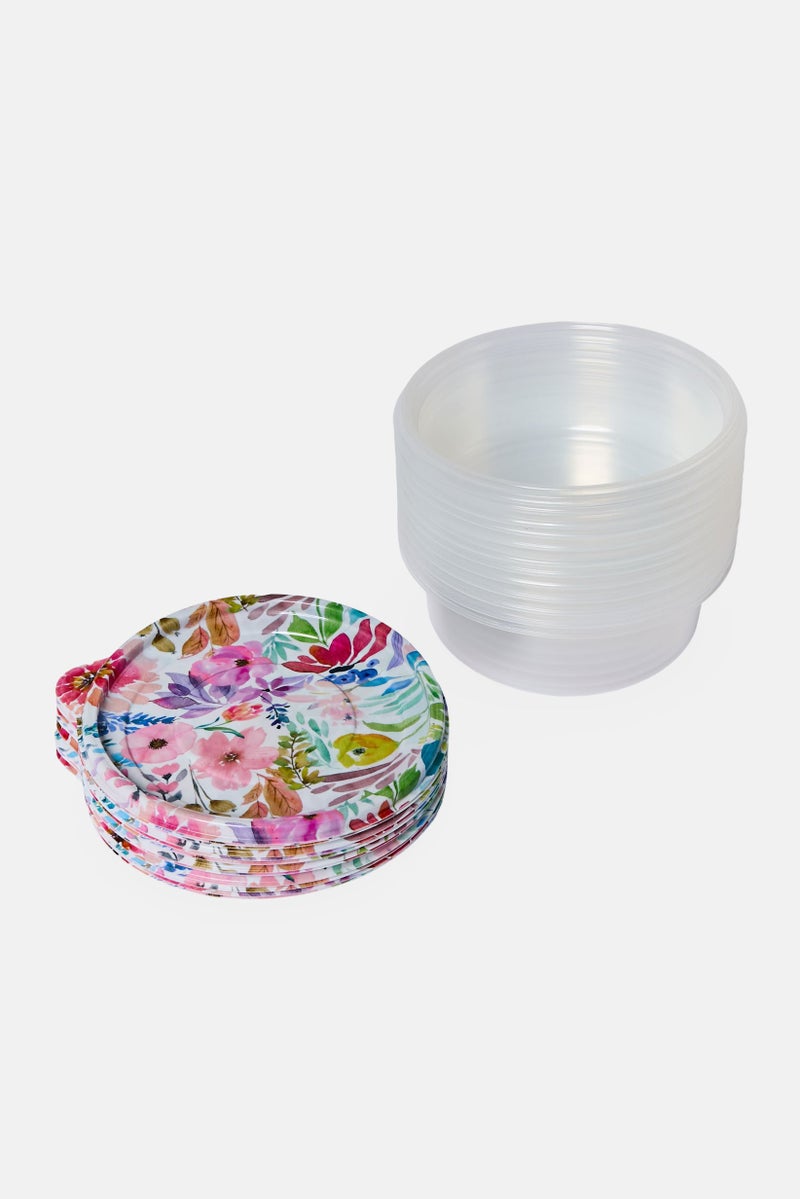 COOK WITH COLOR 24 Pieces Floral Pattern Food Storage Containers, Multicolor - Image 3