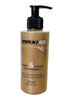 Maxi gold keratin and collagen hair shampoo 250 ML ( Gold )