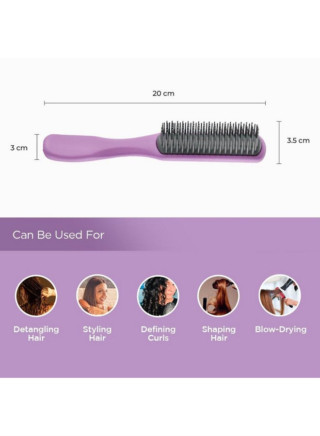 Hearts Hair Brush | Flexible Bristles Brush | Hair Brush With Paddle | Straightens & Detangles Hair Brush | Suitable For All Hair Types | C19-Prup-S | Small | Purple - Image 4