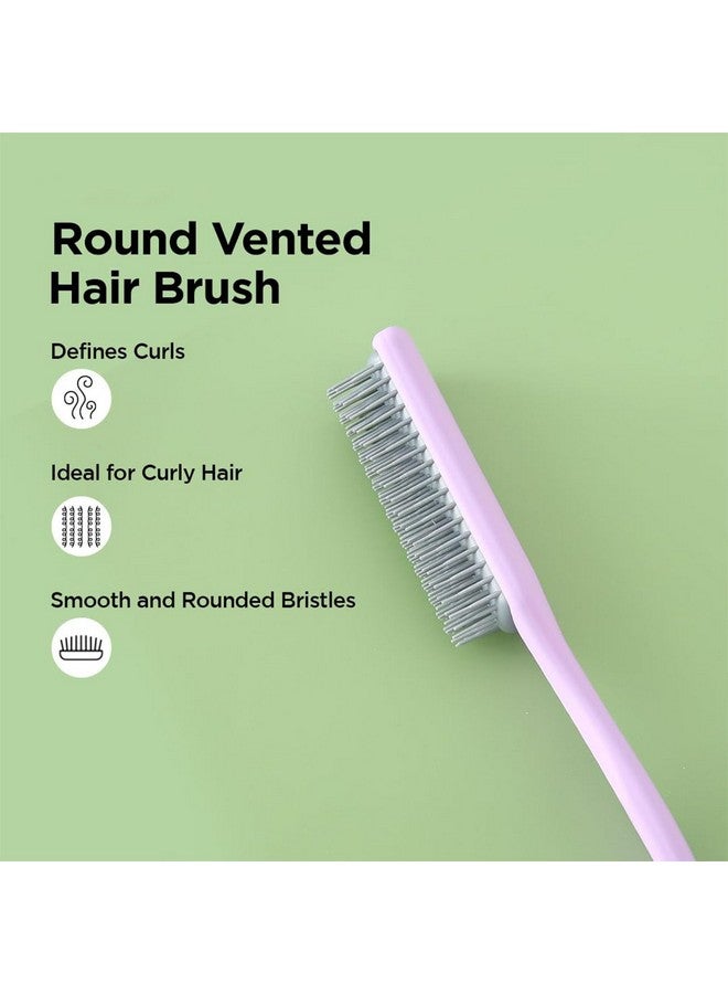 Hearts Hair Brush | Flexible Bristles Brush | Hair Brush With Paddle | Straightens & Detangles Hair Brush | Suitable For All Hair Types | C19-Prup-S | Small | Purple - Image 2