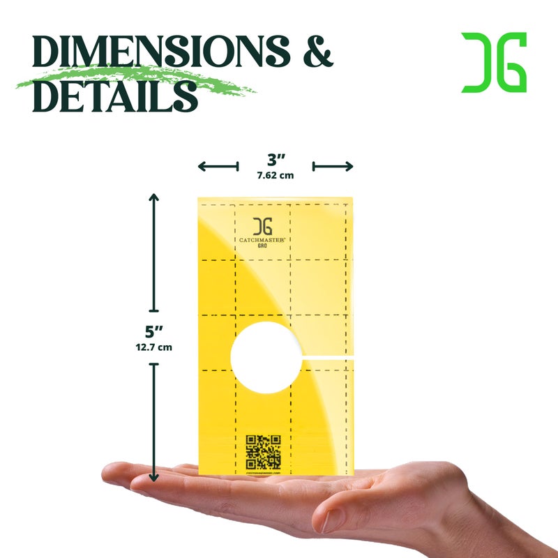 Catchmaster GRO Yellow Pre-Cut Ready to Use Sticky Traps 50PK, Bug & Fly Trap with Center Hole for Crawling Insects, Pest Control for Home, Garden & Greenhouse, Protect Live Plants Indoor & Outdoor - Image 5